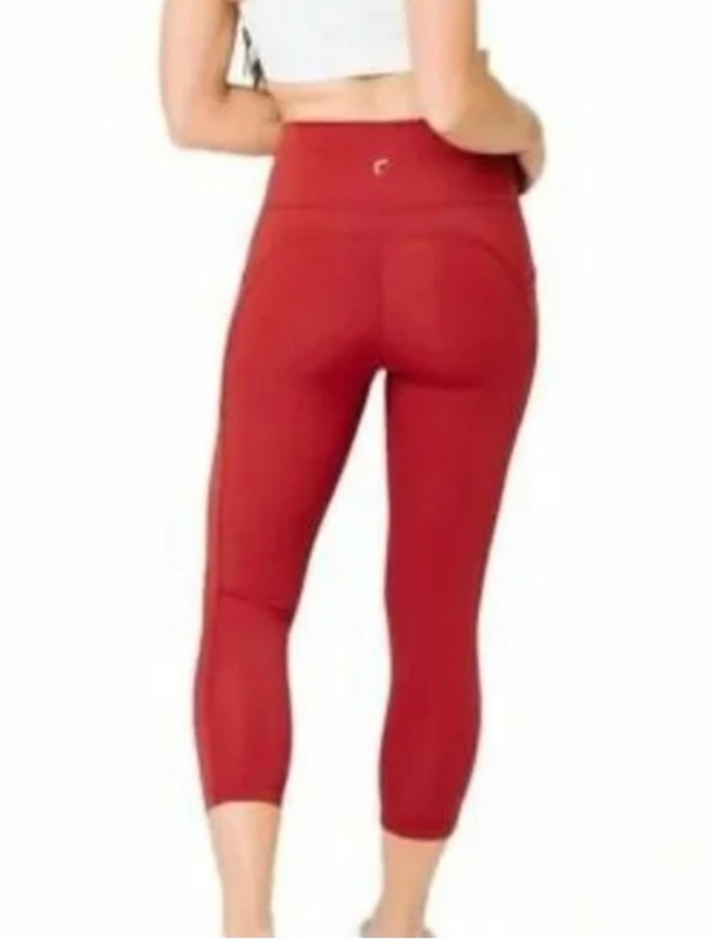Zyia Light & Tight High-Waist Cropped Leggings - Red